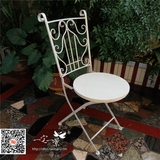 【一宅一景】法式乡村做旧复古铁艺花园单人椅庭院露台休闲椅