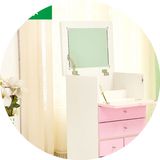 梳妆台卧室小户型迷你多功能带镜子翻盖韩式简约现代实木化妆桌柜