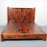 老船木床定制实木双人单人儿童上下架子床马赛克床明清古典一米八
