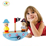 木制亲子早教玩具海盗船游戏套益智玩具3岁2岁5岁12个月6岁