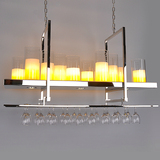 简约美式个性创意餐厅吊灯 简约酒吧烛台长方形led玻璃灯饰灯具