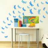 3D立体墙贴纸蜻蜓客厅卧室书房背景墙壁装饰家居贴花墙面创意贴画