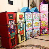 儿童简易书架玩具收纳柜婴儿衣物储物柜牛津布卡通创意整理收纳箱