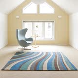 时尚加厚腈纶地毯客厅茶几卧室满铺现代地中海风格 蓝色条纹定制