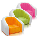 包邮 正品INTEX植毛U型儿童充气沙发单人充气椅凳子休闲懒人沙发