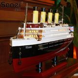TOT Snnei泰坦尼克号游轮船模型摆件 地中海帆船模型仿真实木质工