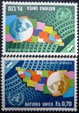 联合国（日内瓦）国旗和地球-安理会纪念邮票 1978年2全 全新