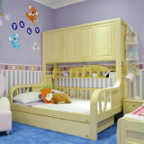 儿童床 带衣柜床 母子床1.2米 多功能床 组合床家具 子母床