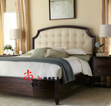 外贸原单法式美式实木乡村双人床布艺别墅奢华婚床可定制实木家具