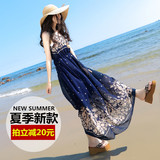 夏季韩版新款波西米亚沙滩裙雪纺大码显瘦海边度假胖mm长裙潮