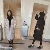 专柜新品2015冬韩版女装宽松大码连帽中长款加厚羽绒棉服棉衣外套