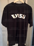 CI香港D-MOP代购 EVISU 男 2016春 简约字母宽松圆领短袖T恤