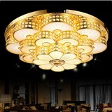 金色水晶灯圆形吸顶灯欧式客厅大厅灯现代简约奢华餐厅灯1.2米