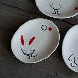外贸陶瓷出口日本 迷你萌兔小碟 贴花陶瓷碟 酱料碟 陶瓷小碟子