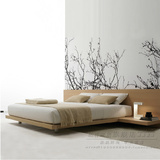 韩式日式榻榻米板式床现代简约双人床1.5/1.8米实木架子床定制