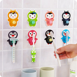 韩版创意可爱强力粘胶牙刷架 吸壁式卡通动物情侣牙刷挂架牙具架