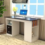 简约电脑桌台式桌家用 板式办公桌书桌带抽屉写字台加长1.2米