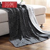 兰苼现代简约几何毯 办公室盖毯 100%全棉针织毯 空调午休毯