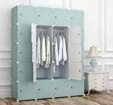 防水寝室新升级收纳柜 大空间木纹塑料衣橱 组装PP白木纹组合衣柜