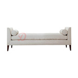 简约现代白色布艺床尾凳沙发凳长凳床边凳美式可拆洗定制