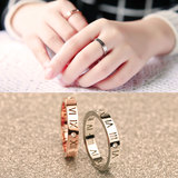 韩版镀18K玫瑰金罗马数字情侣戒指男女对戒尾戒食指关节戒指指环