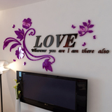 墙贴纸画卧室客厅电视背景墙壁房间装饰品浪漫3D亚克力立体情侣