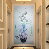 圣彩玄关壁纸壁画墙纸 走廊过道背景墙 欧式简约现代 花瓶 装饰画