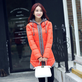 2015冬装新款韩版时尚休闲百搭修身显瘦加厚羽绒服女中长款外套潮