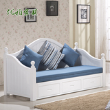 实木沙发床韩式推拉沙发床坐卧两用沙发多功能木架沙发储物沙发床