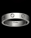 美国代购正品 Cartier/卡地亚 LOVE系列时尚一钻白18K金结婚戒指
