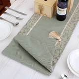 【吾家】桌旗/双层桌条/美式乡村/欧式田园/绿色/餐垫桌布可套装