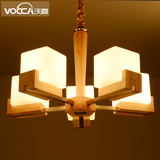 沃嘉创意中式简约北欧美式客厅卧室书房餐厅玻璃木艺实木吊灯具饰