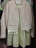 乐町专柜2014正品 粉红白色镶嵌银丝洋装外套 短外套 小香名媛风