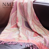 NMT 民族风秋冬羊毛围巾印度尼泊尔高端手工钉珠提花保暖大披肩