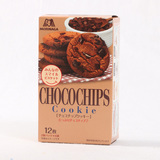 日本进口零食 森永CHOCOCHIPS巧克力粒子曲奇饼干111.6g(140)12枚