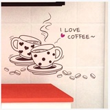 可移除墙贴纸 咖啡杯 厨房餐厅餐桌背景墙贴纸贴画墙饰 橱柜装饰