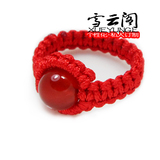 订制红绳戒指 女式玛瑙红绳编织戒指 中国结线绳首饰饰品礼品礼物