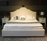 北欧美式布床简约现代布艺床欧式新古典布艺床小户型高箱储物布床