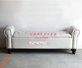 美式新古典储物床尾凳 书房卧室休闲沙发凳 沙发凳样板房可定制