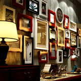 新款创意欧式客厅大墙面照片墙实木挂墙装饰画框走廊餐厅相框墙