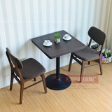 咖啡厅桌椅 港式茶餐厅桌椅组合 复古餐厅实木椅 奶茶店桌椅组合