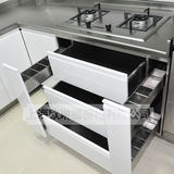 定制不锈钢橱柜台面 上海白色烤漆橱柜 连岛形橱柜地柜 现代简约
