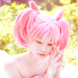 美少女战士 小小兔 cosplay假发  ChibiUsa 粉色中分双马尾分体式