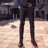 Simwood男装秋款新款男士格子休闲裤英伦修身小脚休闲长裤