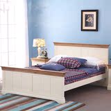 地中海法式白色全实木双人床橡木1.5/1.8米大床现代简约卧室婚床