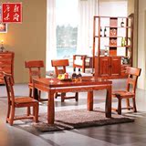 特价全实木餐桌  实木方形餐桌椅组合 桃花芯木实木餐桌厂家直销