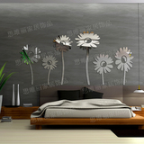 浮雕亚克力3d客厅沙发电视背景墙镜面水晶立体墙贴房间装饰花镜子