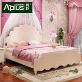 韩式白色公主床田园 欧式双人床1.2米儿童实木床高箱卧室婚床
