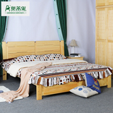 双人床全实木松木成人现代简约1.8米1.5加厚包邮住宅家具厂家直销