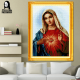 蒙娜丽莎天主教圣母基督教耶稣十字绣客厅画大幅挂画刺绣人物新款